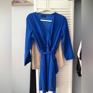 Bebe Royal Blue V-Neck Dress